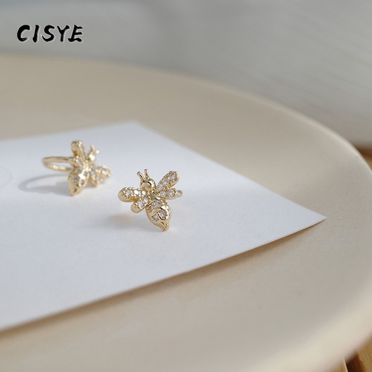 Đôi Khuyên Tai Hình Chú Ong Đính Đá Dễ Thương Cho Nữ