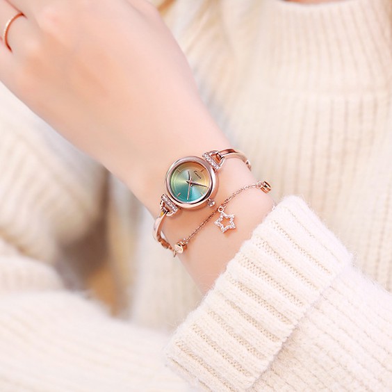 Đồng hồ nữ Kimio 6400 dây kèm lắc hàng chính hãng