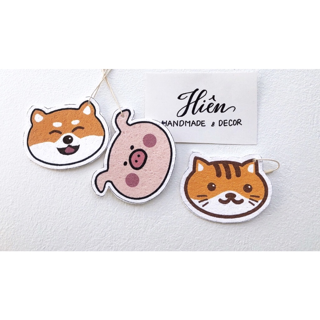 Mút xốp nén, bọt biển rửa bát hình đầu thú dễ thương dạng nén chống vi khuẩn