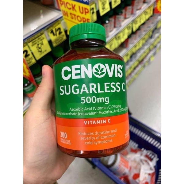 Viên nhai bổ sung Vitamin C Cenovis Sugarless 500mg - 300 viên