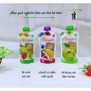 [Happybaby] Hoa quả nghiền hữu cơ cho bé 6m+
