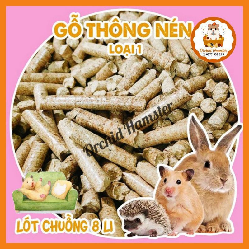 1Kg Gỗ Nén Lót Chuồng , Vệ Sinh , Cho Thỏ, Bọ Ú ,Chuột Lang ..