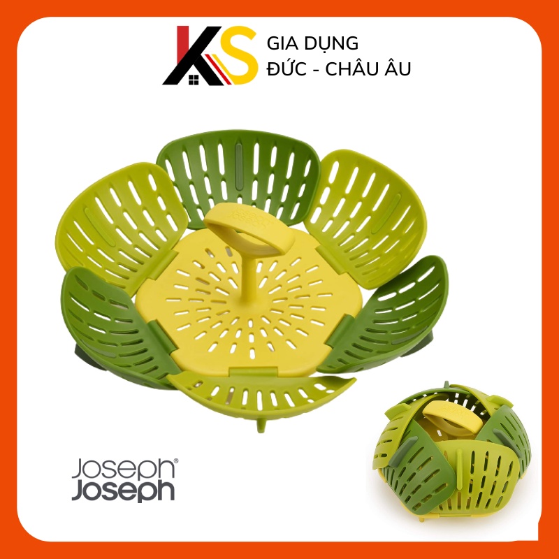 Xửng hấp gấp gọn Joseph Joseph nhập Đức bằng silicon an toàn ở nhiệt độ cao có tay cầm tiện lợi