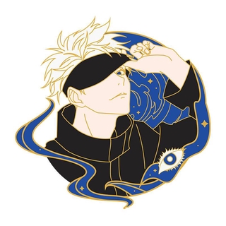 Huy hiệu Pin Cài Áo Hoạt Hình Đáng Yêu Jujutsu Kaisen Gojou Satoru Itadori Yuuji metal Lapel Pin Anime Butterfly Clasp Pin Handmade Butterfly Brooch gift