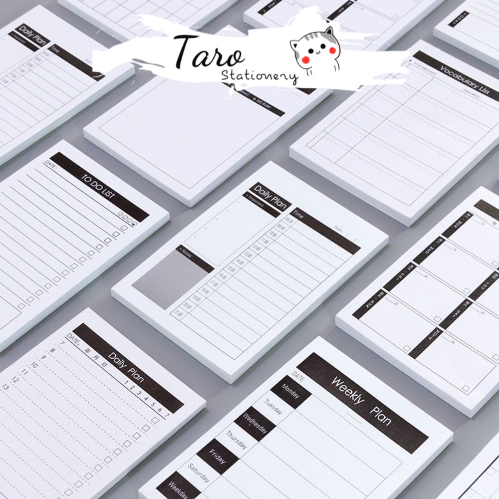 Giấy note ghi chú Simple lên kế hoạch to do list set 50 tờ Taro Stationery