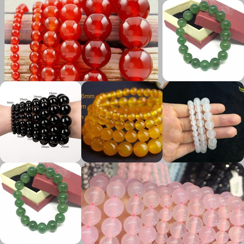 Vòng tay đá mã não đen cho mệnh thủy và mệnh mộc