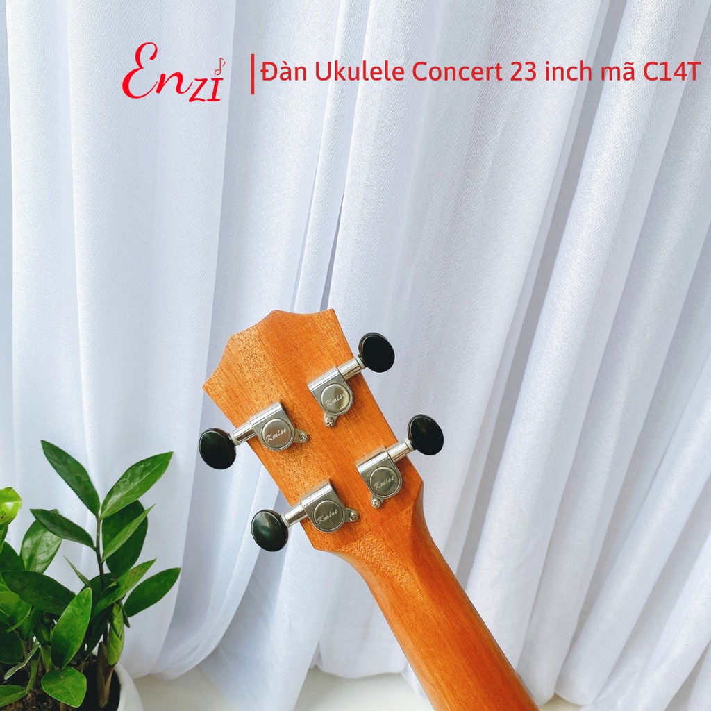 Đàn ukulele concert size 23 mã đàn C14T Enzi màu trắng ngà thiết kế độc đáo, âm thanh vang sáng cho bạn mới