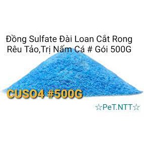 500gr - Đồng sunfat (CuSO4) chuẩn ko pha tạp chất 99% xử lý hồ bơi, bể cá, ao tôm