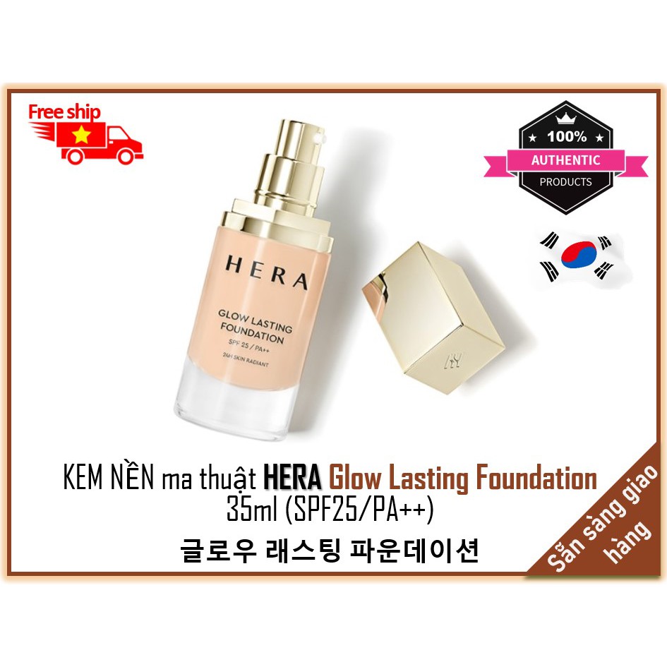 (Hàng Mới Về) Kem Nền Hera  GLOW LASTING FOUNDATION 35ml (Spf25 / Pa + +)
