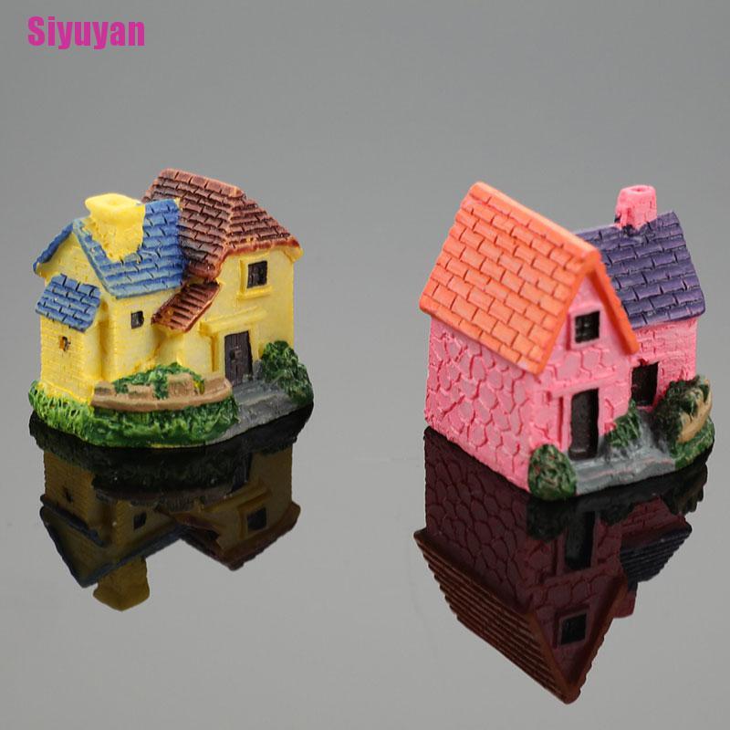 [Siyuyan] Artificial Mini Miniature Resin House Craft Ornament Small House Model Decor