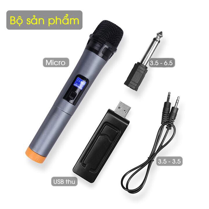 Mic đa năng V12 có đèn led hiển thị phù hợp cho các loa âm li có hỗ trợ cổng mic 6.5 và 3.5