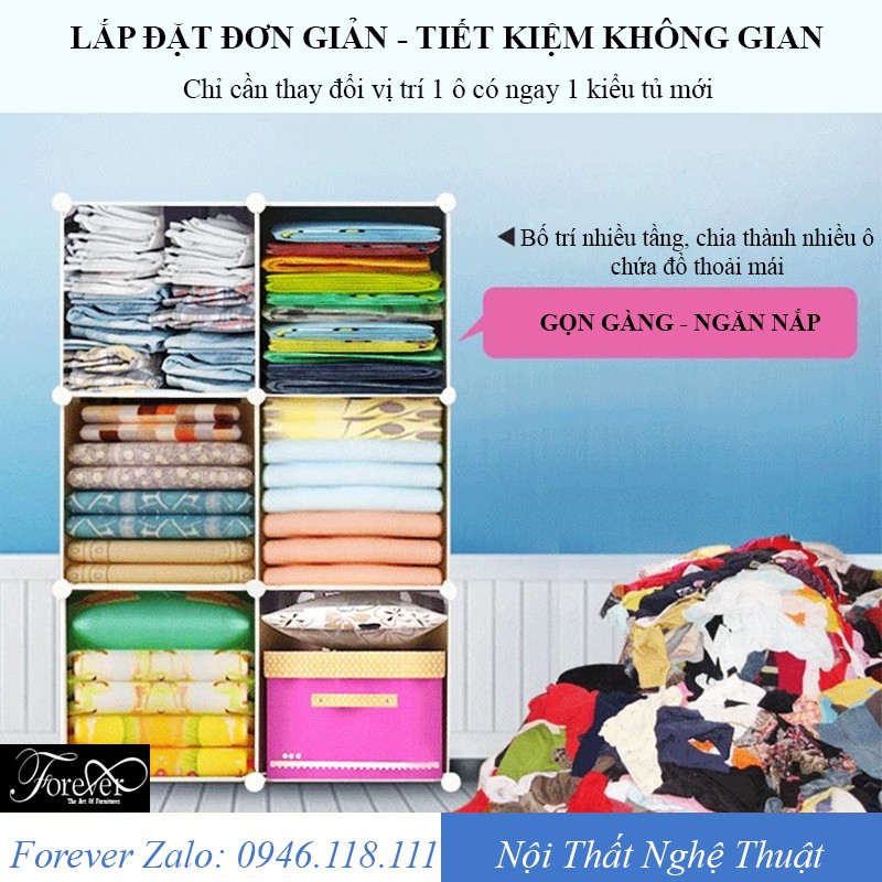 Tủ nhựa lắp ghép 15 ô (3 ô giày) khung xanh hoa cửa trong vân 111*165*47cm - Nội Thất Nghệ Thuật Forever