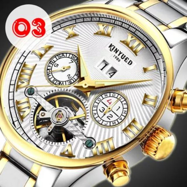 Đồng hồ cơ kinyued 3 loại lịch. - Lịch thứ - Lịch Ngày - Lịch Tháng