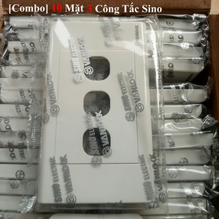 [COMBO] 10 Mặt 3 Công Tắc Sino Dòng S18