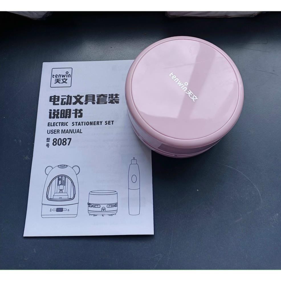 Bộ Máy gọt bút chì tự động - chuốt bút chì tự động xịn xò tặng kèm 2 viên pin - Quà tặng cho bé