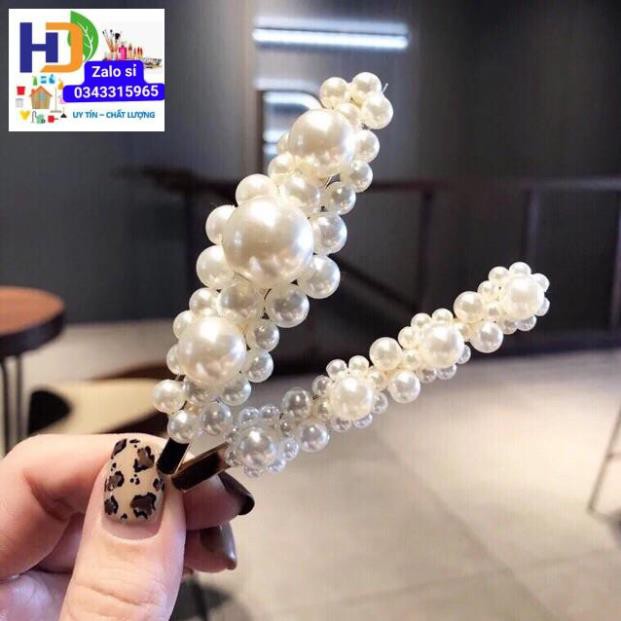 SET 4 kẹp tóc ngọc  trai nhân tạo hàn quốc