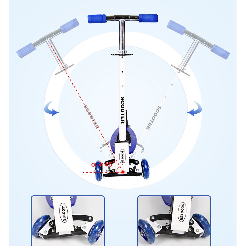 [Freeship] Xe Trượt Scooter 3 Bánh Cho Trẻ Từ 3 - 6 Tuổi, xe trượt đẩy chân cho bé