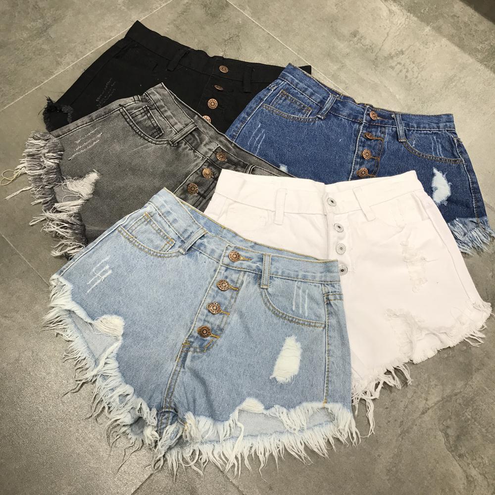 Hàng Mới Về Mới Áo Thun#Quần Short Denim Lưng Cao Ống Rộng Size Lớn Thời Trang Mùa Hè Mới Cho Nữ 7 / 28