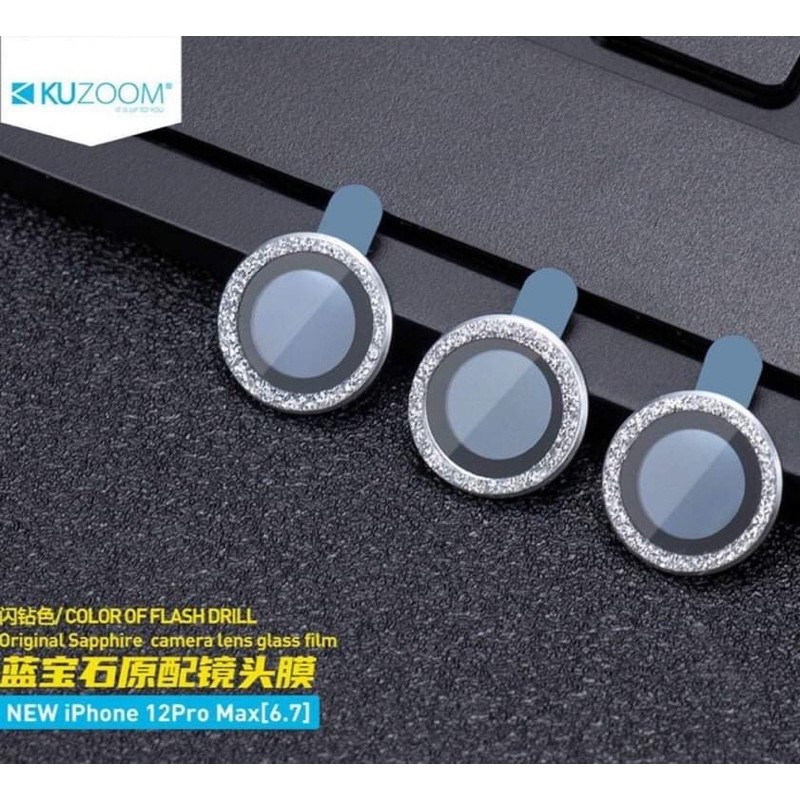 Bộ dán kim cương bảo vệ mắt camera 12 , 12 Pro Max chính hãng Kuzoom cực nổi bật