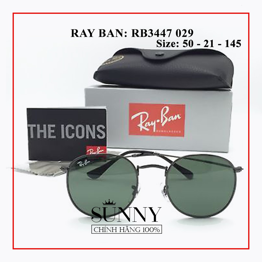 RB3447 029 - Kính mát thời trang Rayban chính hãng , bảo hành toàn quốc, thiết kế dễ đeo bảo vệ mắt