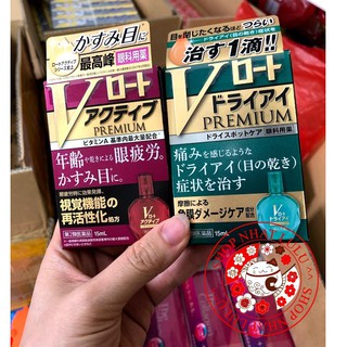 Nhỏ mắt Rohto V+ Premium tím xanh 15ml Nhật bản_Shopnhatlulu