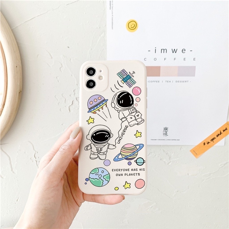 Ốp lưng BVC cạnh vuông hình phi hành gia 5 6 5s/6/6plus/6s/6s7plus/8/8plus/x/xr/xs/11/12/pro/promax/13/13Promax/14Promax