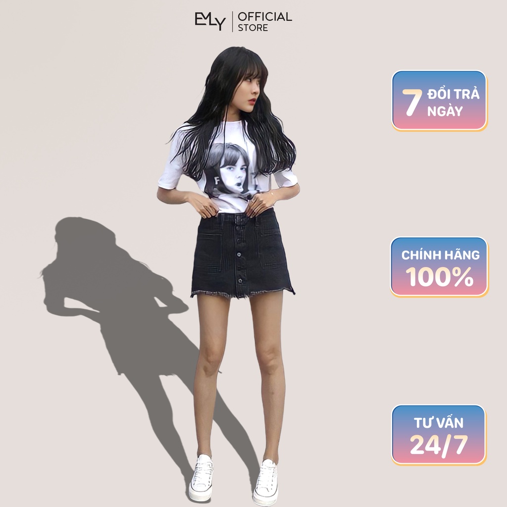 Chân váy jean nữ Emilyshop ulzzang