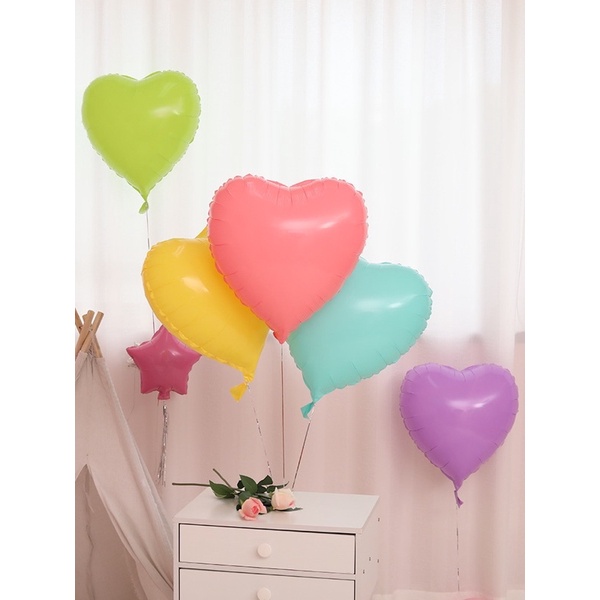 Bóng trái tim, ngôi sao,hoa daisy 18inch tông màu pastel