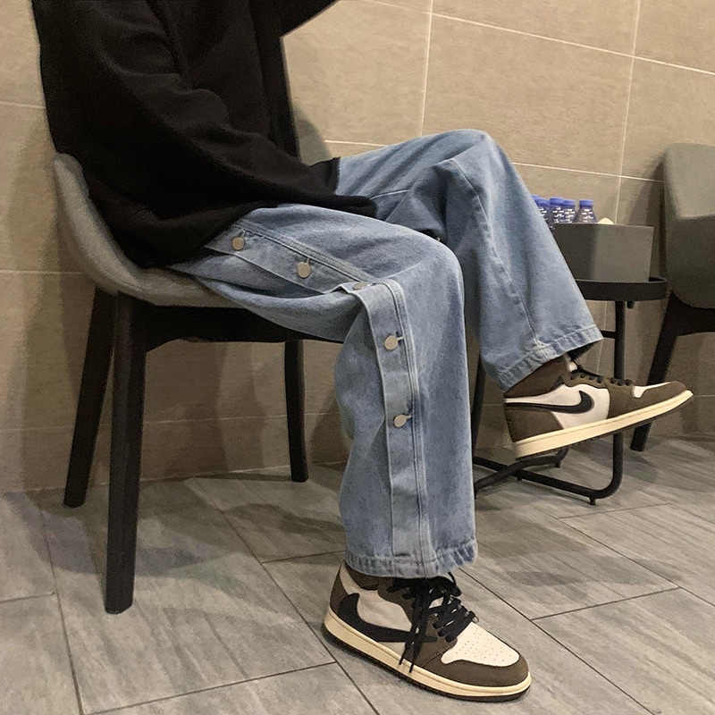 Quần Baggy Jean ống suông , rộng - phối KHUY CÚC siêu HOT -Q11-  mang  phong cách đường phố- mang xu hướng trend 2022 | BigBuy360 - bigbuy360.vn