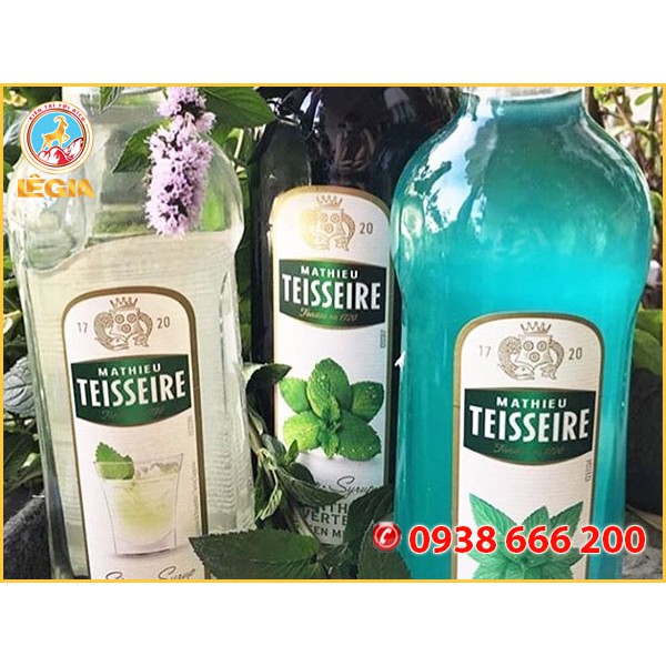 SIRO TEISSEIRE BẠC HÀ TRONG SUỐT 700ML (CRYSTAL CLEAR MINT SYRUP)