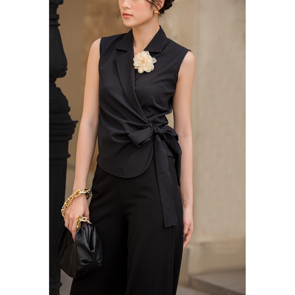 Áo clothesrack gile cổ vest Timie cột dây hông | BigBuy360 - bigbuy360.vn