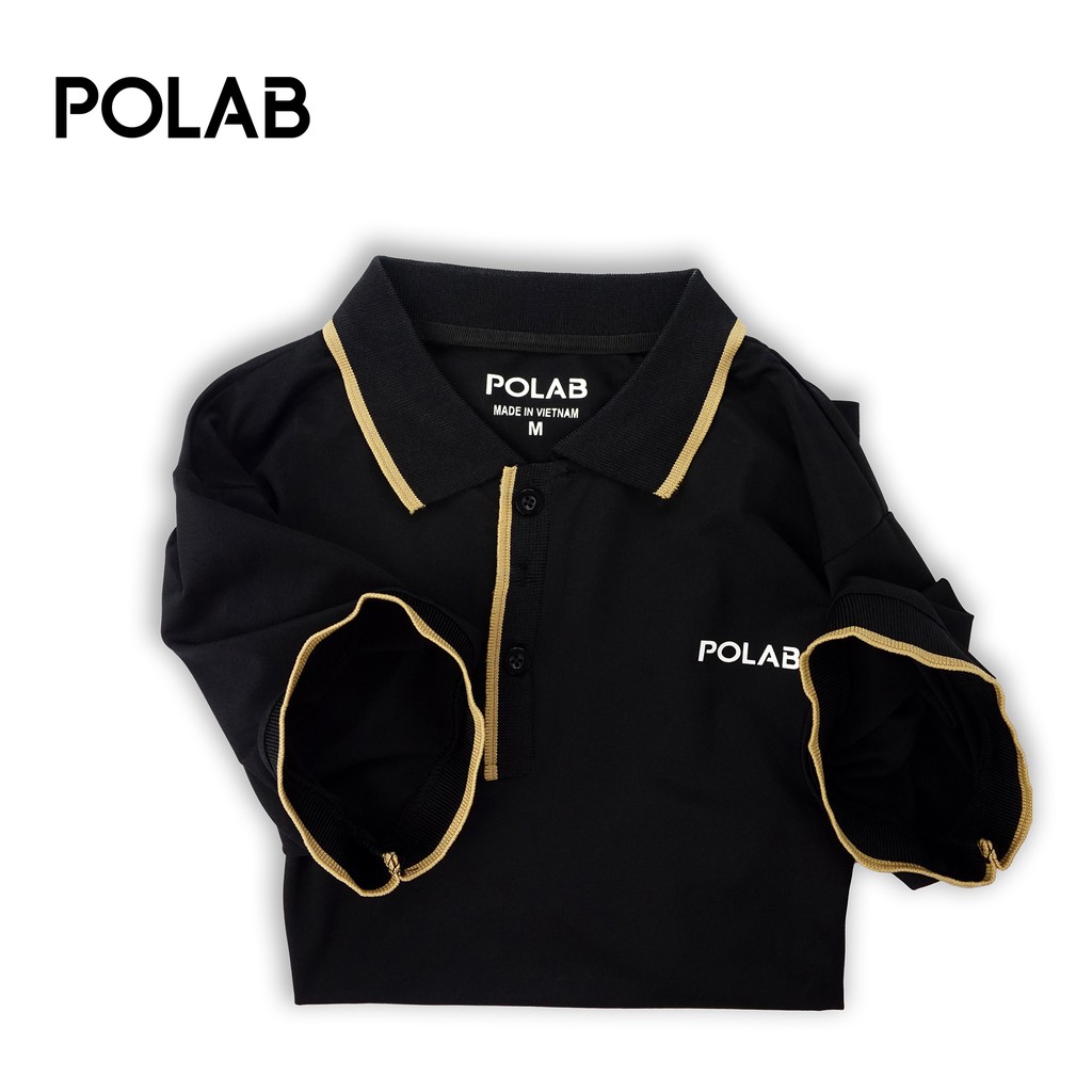 Áo Polo cổ viền Màu Đen Cao cấp, vãi cá sấu cotton, Chuẩn form, sang trọng, thanh lịch POLAB | BigBuy360 - bigbuy360.vn