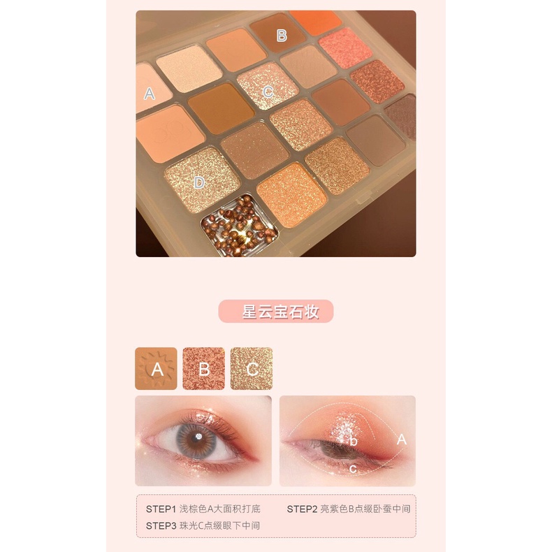 Bảng phấn mắt 20 màu hạt dẻ mới trong long lanh, màu đất không thấm nước