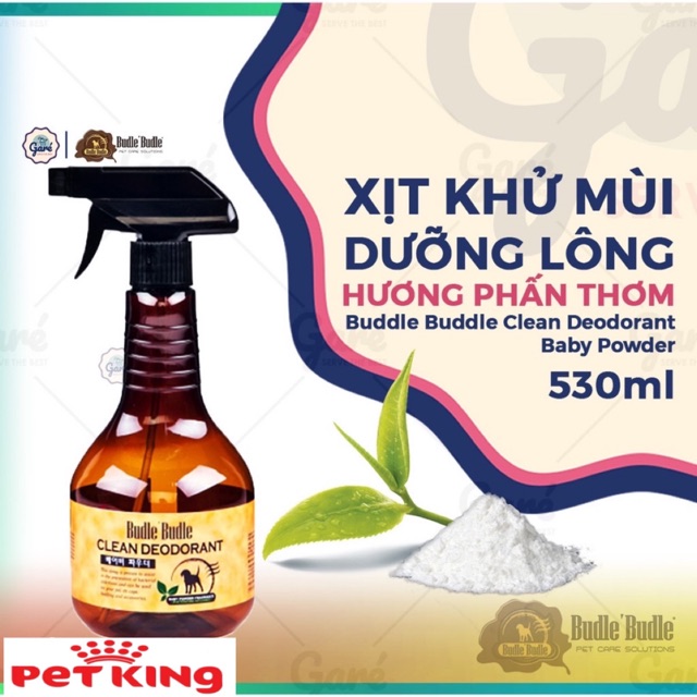 [TẮM KHÔ]Xịt Dưỡng Lông Khử Mùi Budle’Budle 530ml nhập khẩu Hàn Quốc