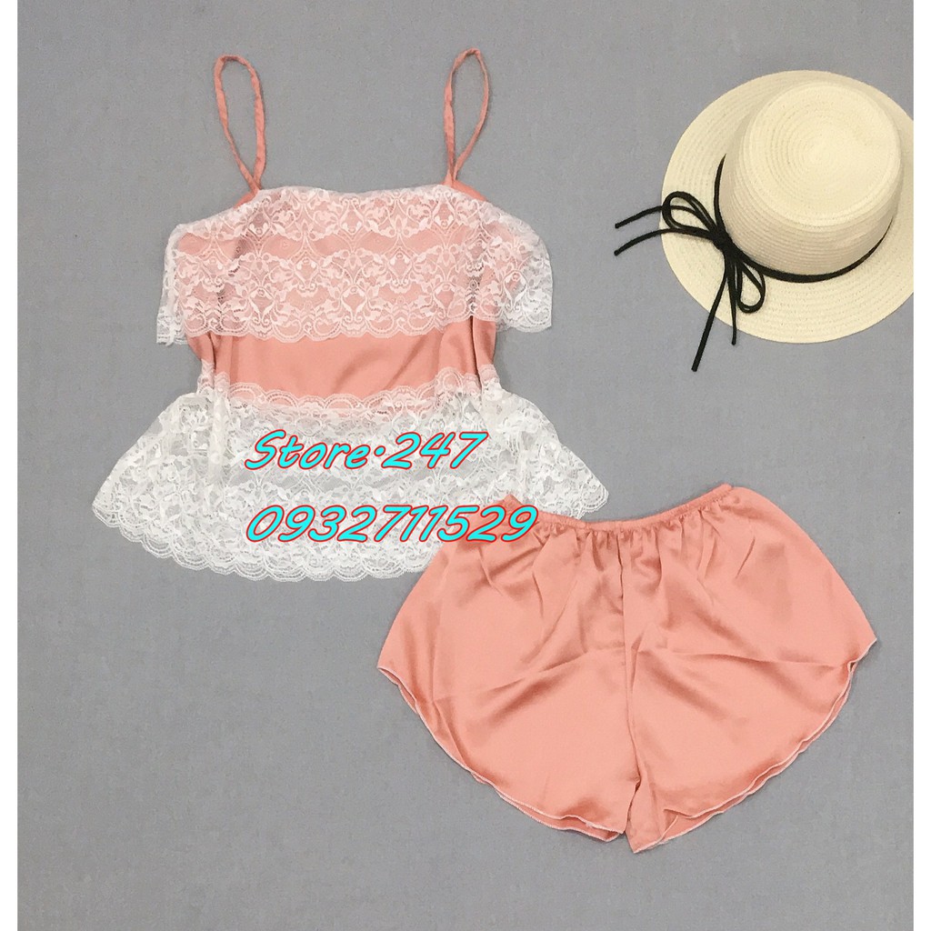 [Size 40-55kg] Bộ mặc nhà Phi satin siêu cưng mát mịn không nhăn thích hợp mặc ngủ mặc nhà bao đẹp.