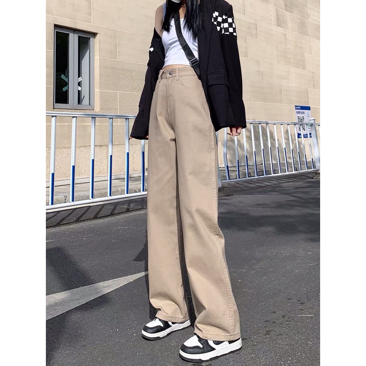 Quần Kaki trơn, Quần Baggy Nam Nữ jean Ống Suông Rộng Trẻ Trung Năng Động | Tdshopnt - Q12