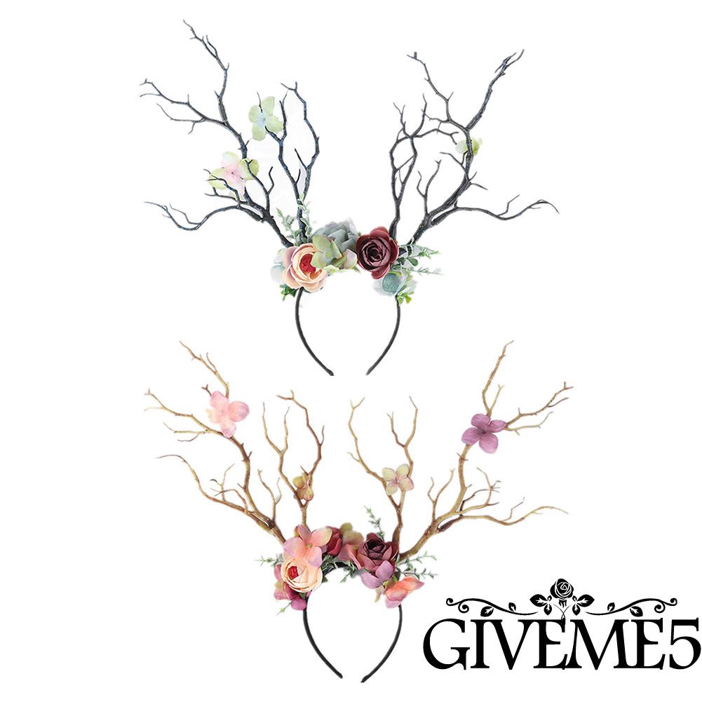 Băng đô đội đầu kiểu cành cây hoa để trang trí giáng sinh halloween