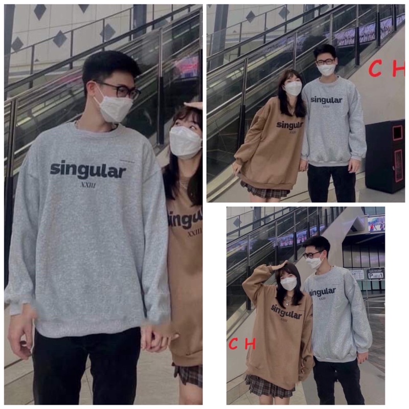 Áo Sweater cổ tròn Sing form rộng UlzzangChất nỉ cotton đẹp Không Bai xù⚡️Áo mùa đông ấm áp Unisex nam nữ