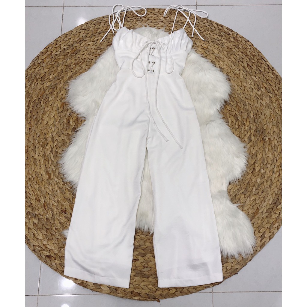 NAPUBEE Jumpsuit Thiết Kế 2 Dây Ống Suông Đi Biển MANGOO