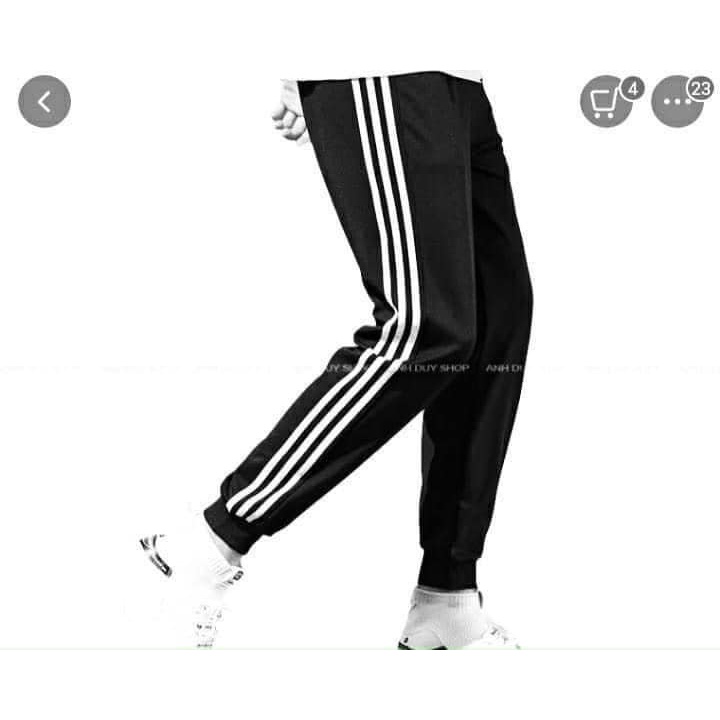 Quần jogger nam dài nỉ thể thao Dass 3 sọc đen trắng hàng VN xuất khẩu