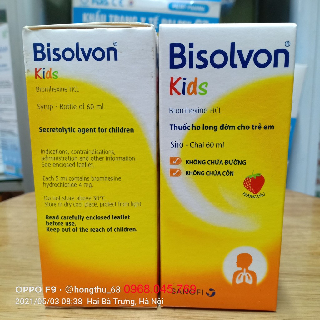 Siro BISOLVON KIDS hương dâu chai 60ml