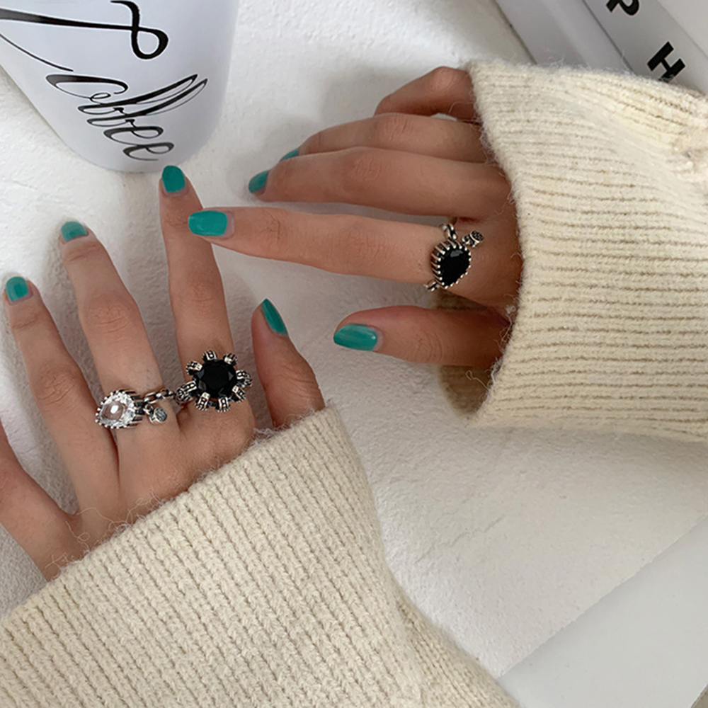 Nhẫn Mạ Bạc Hình Giọt Nước Phong Cách Hàn Quốc Dành Cho Nữ
