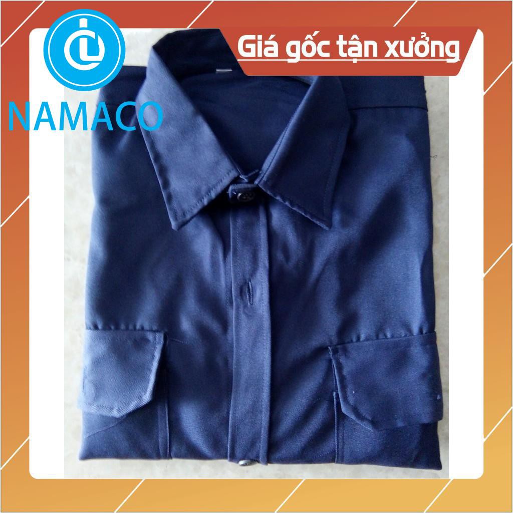 Áo Công Nhân Màu Xanh - Áo Bảo Hộ Dài Tay Vải Kaki 65/35 (107/41 Liên Khu 4-5, P. Bình Hưng Hòa B, Q. Bình Tân, HCM)