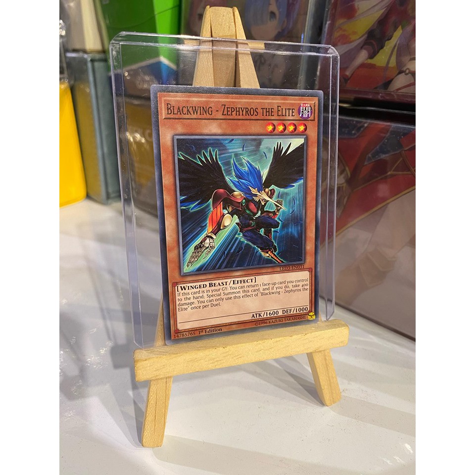 Lá bài thẻ bài Yugioh Blackwing - Zephyros the Elite - Tặng bọc bài nhựa bảo quản