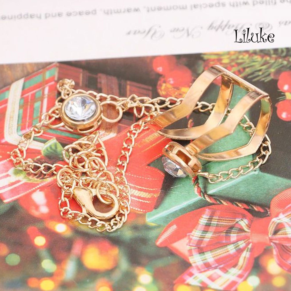 Vòng Tay Hợp Kim Mạ Vàng Trang Trí Đính Đá Thời Trang Cho Nữ