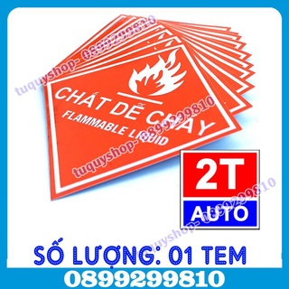 COMBO BỘ 2 TEM DÁN CẢNH BÁO: CHẤT DỄ CHÁY