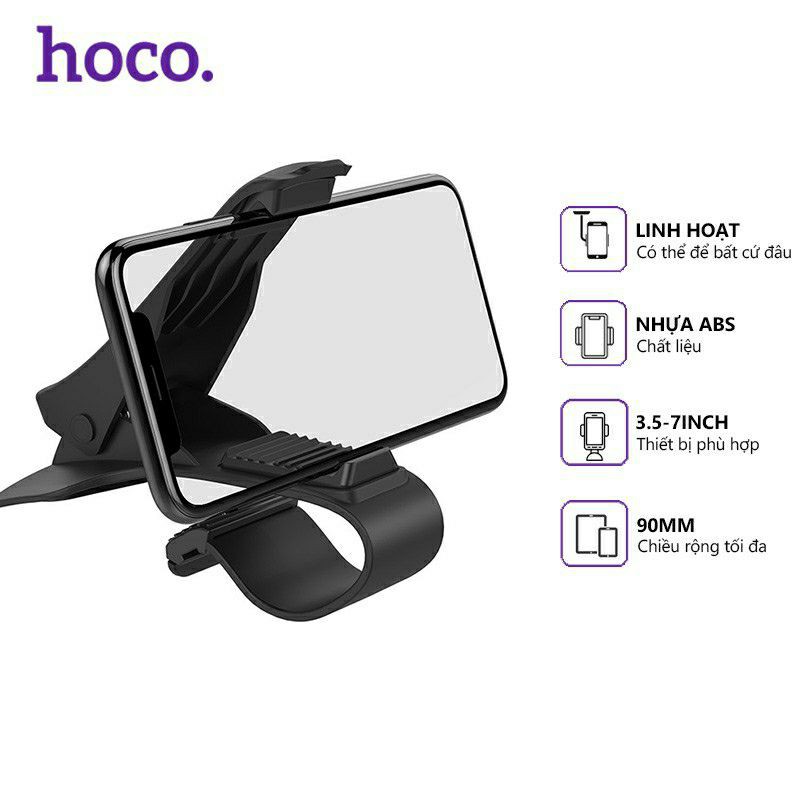 Giá đỡ điện thoại Hoco CA50 trên xe hơi-Tương thích với thiết bị dưới 3.5-7inch
