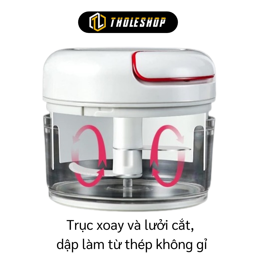 Máy Xay Tỏi Ớt - Máy Xay Tỏi Ớt, Hành Mini Cầm Tay Kéo Dây Tiện Lợi, Nhanh Chóng 9223