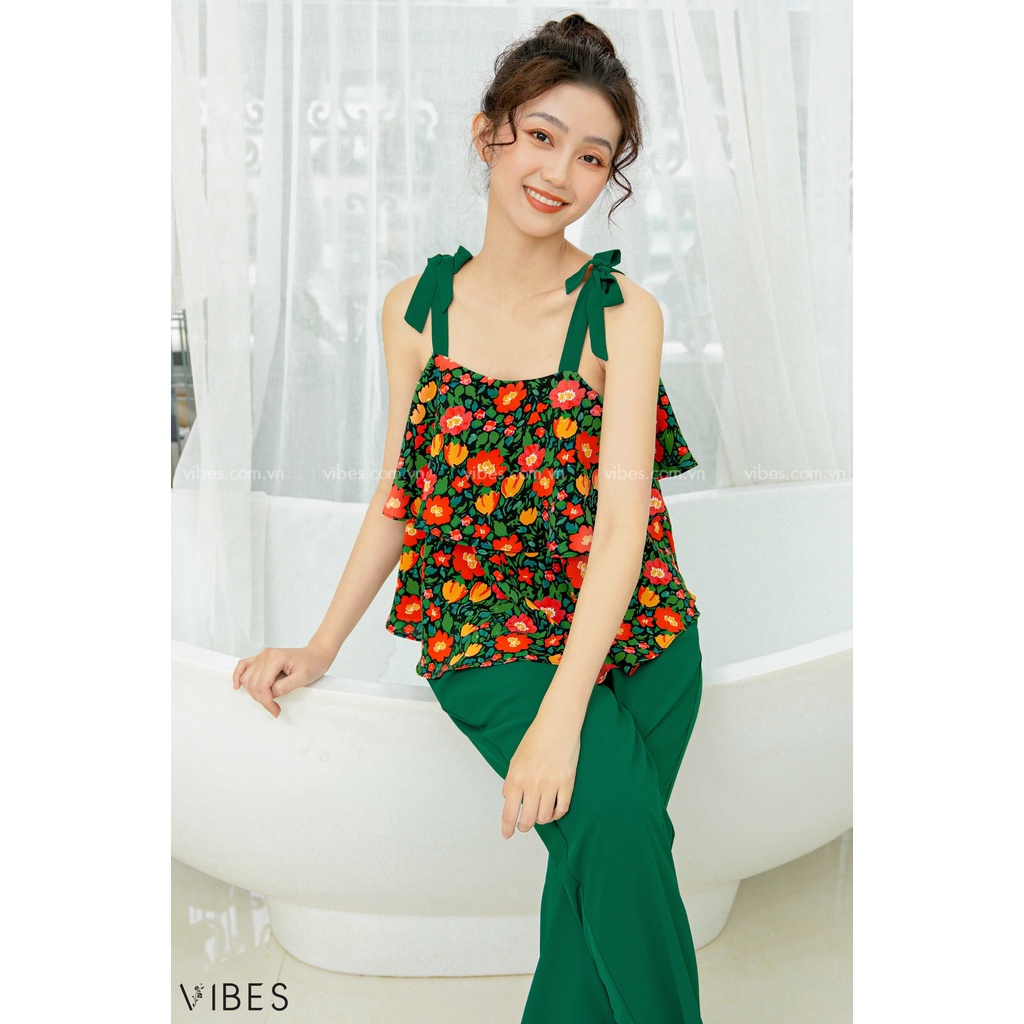 VIBES Đồ Bộ 2 Dây Mặc Nhà Jolie 2L Long Set
