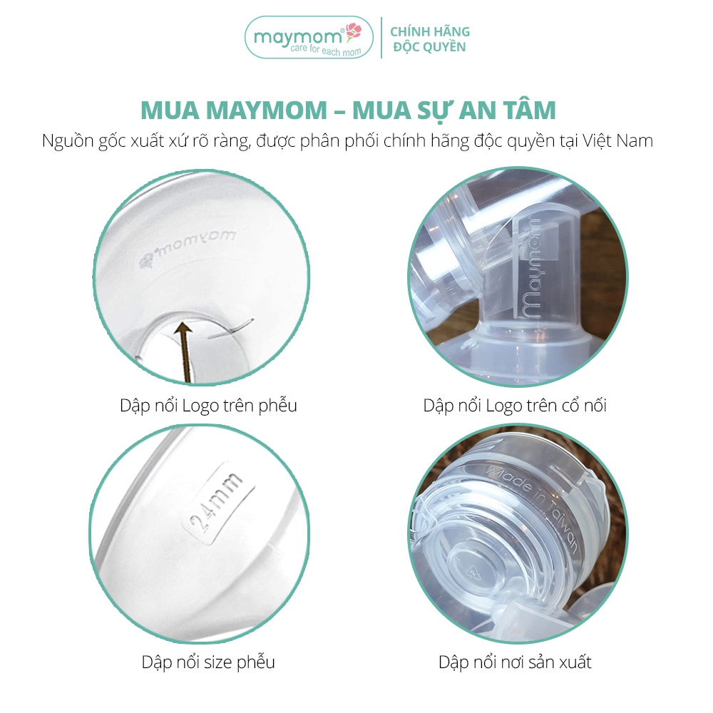 Bộ Phụ Kiện Máy Hút Sữa Medela Swing Thương Hiệu Maymom, Phễu Size Từ 10-32mm